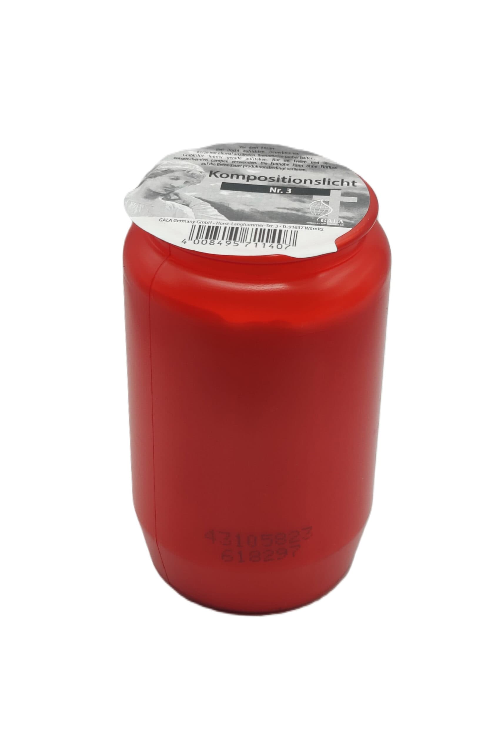 Herdenkingskaars NR3 55x95 mm / Rood 4