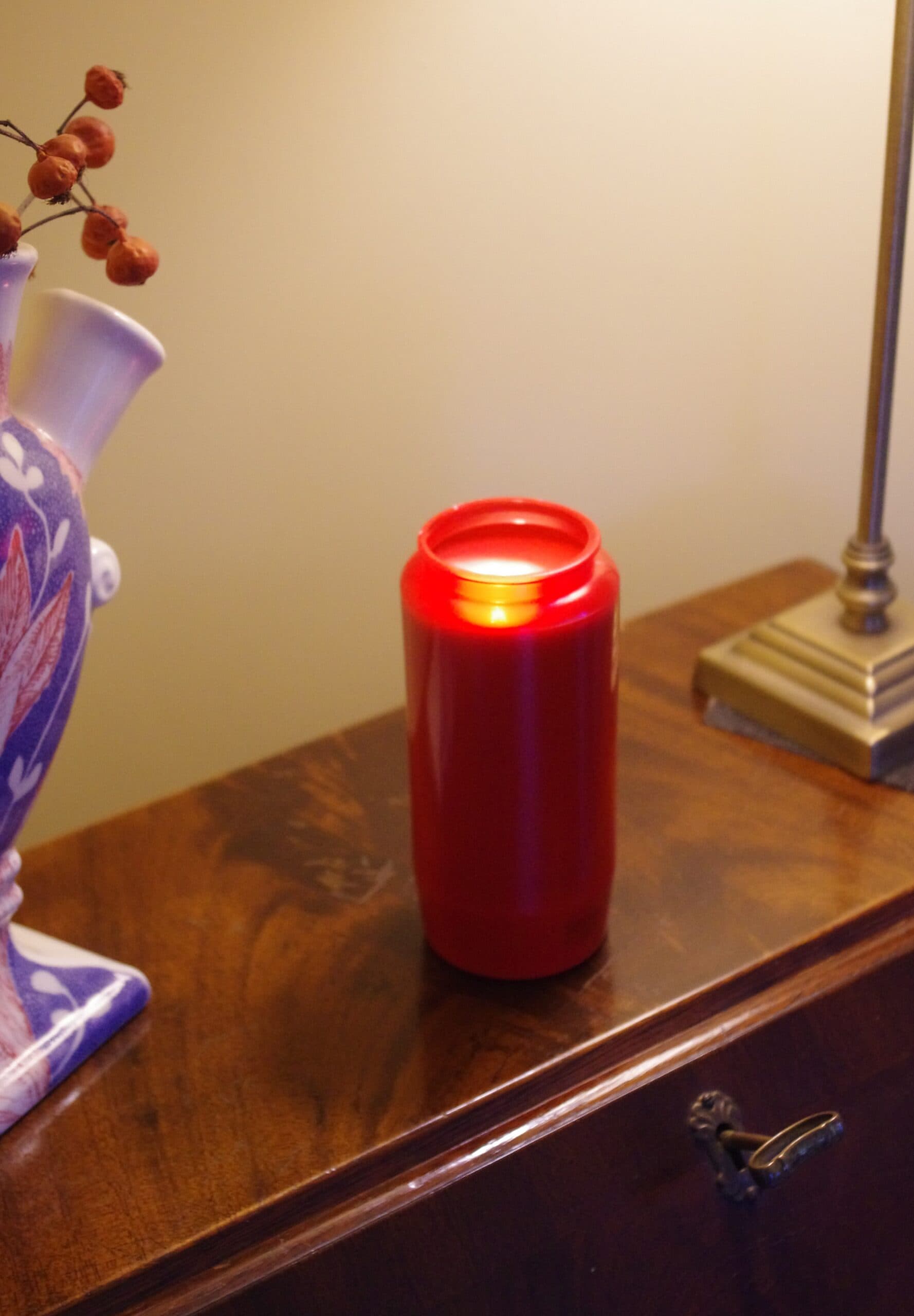 Herdenkingskaars NR7 65x180 mm / rood