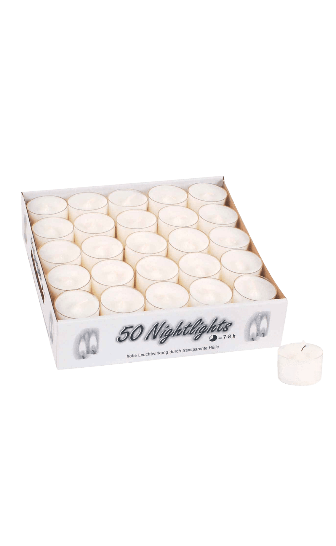 Waxinelichten in plastic houder 8 uur 50 stuks 2
