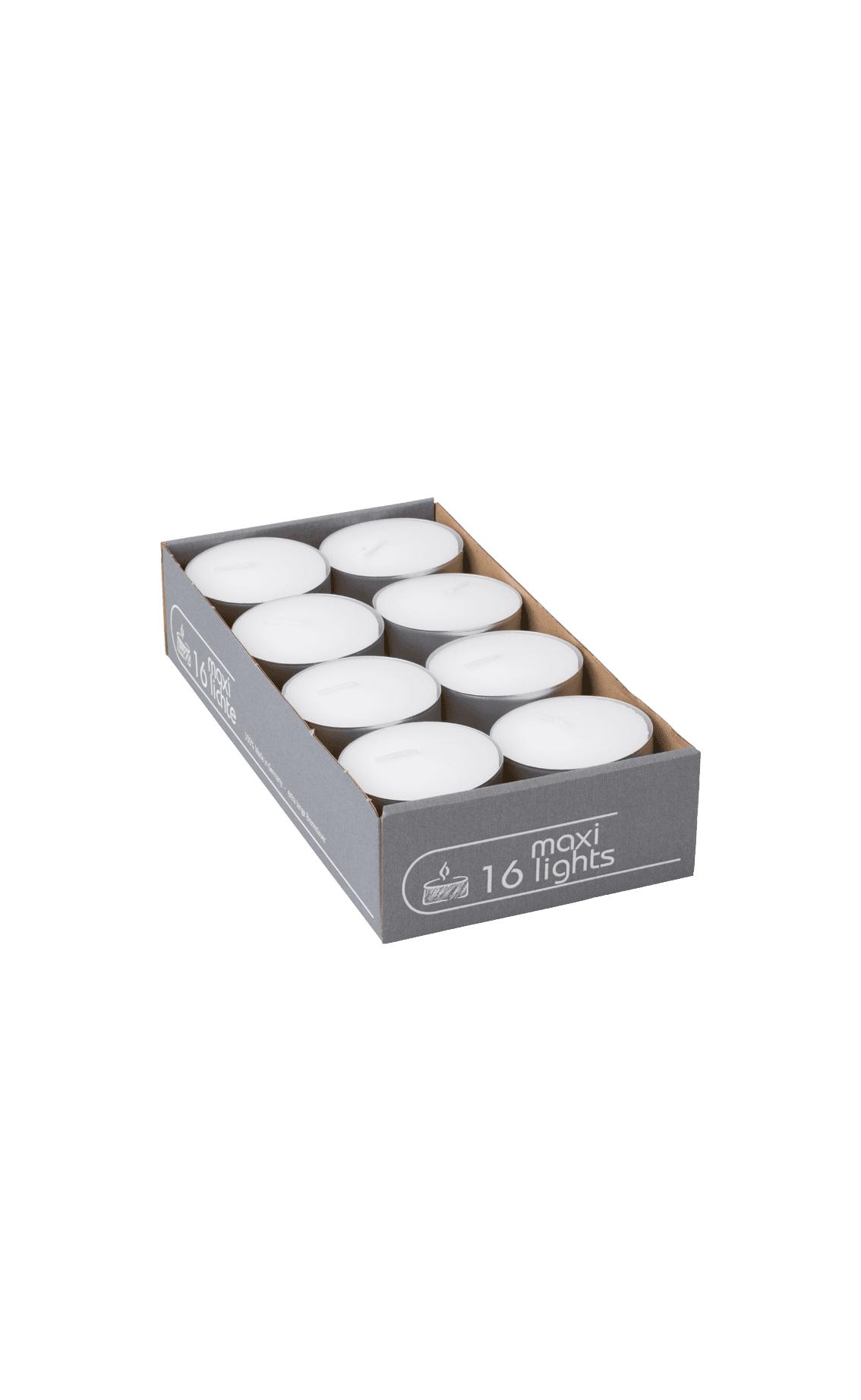 Waxinelichten Maxi in aluminium houder 10 uur 16 stuks 2