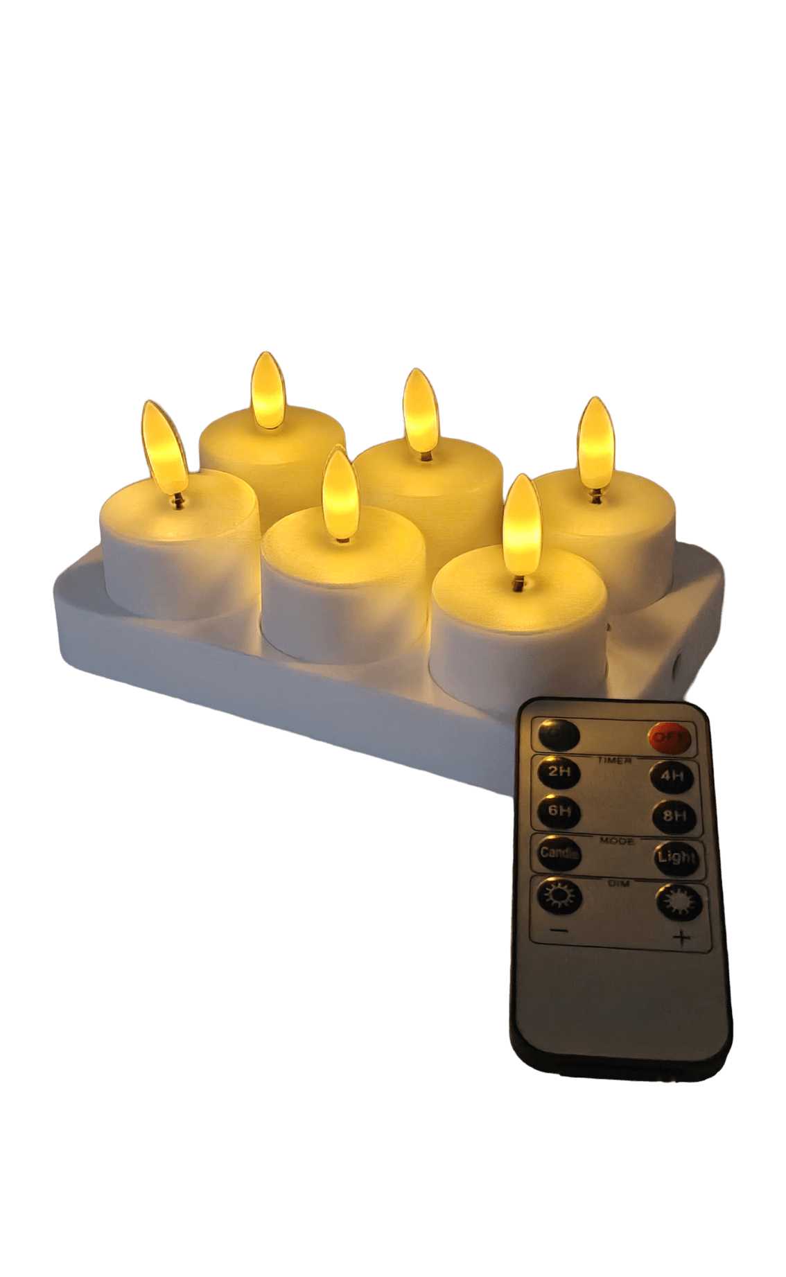 LED Waxinelichten 6 stuks met oplaadstation en afstandbediening 3