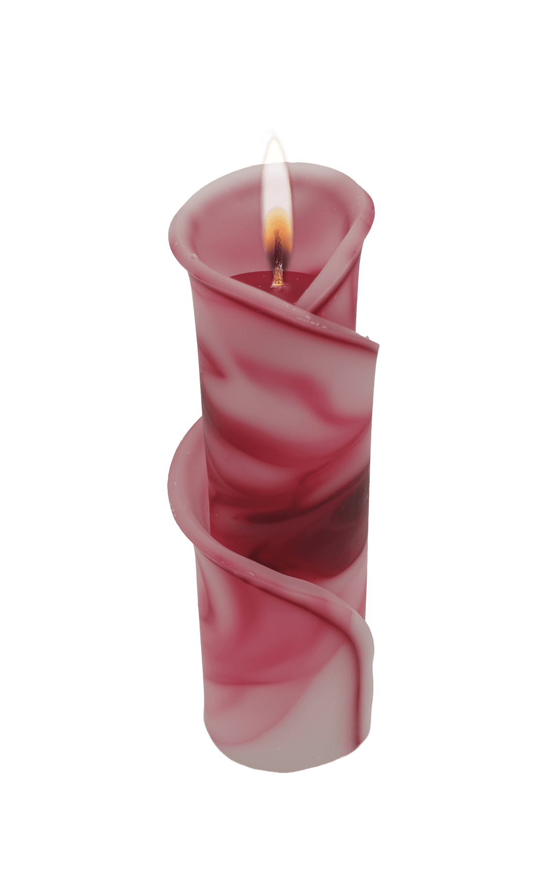 Servet designkaars  65x200 mm / Rood/Wit 3