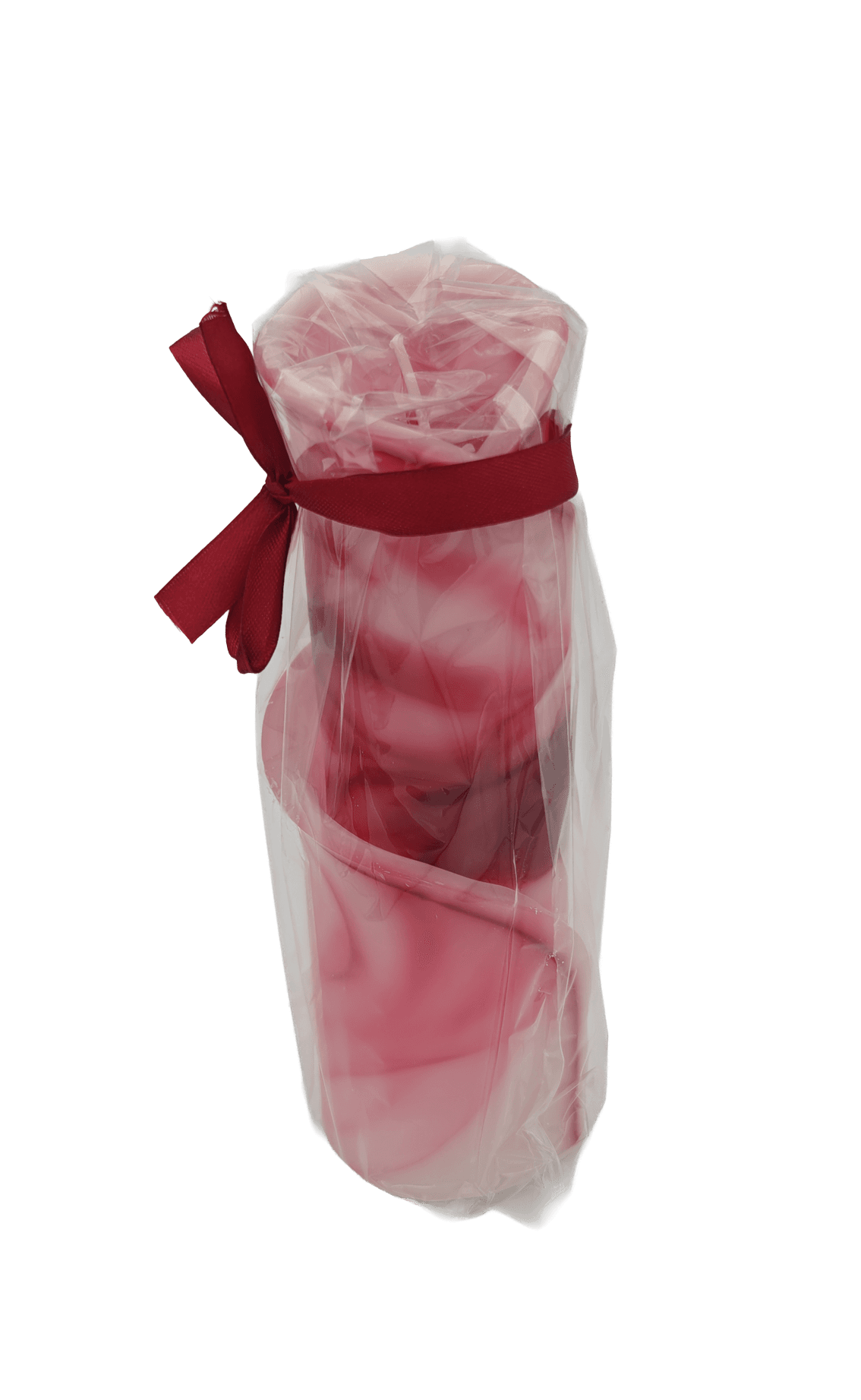 Servet designkaars  65x200 mm / Rood/Wit 2