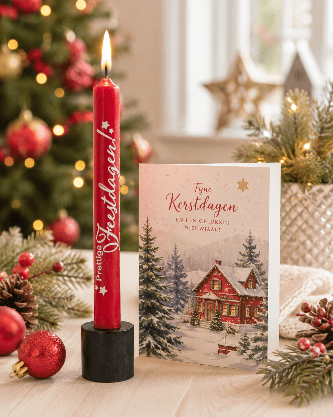 Wenskaars ‘Prettige Feestdagen’ 32x210 / Rood