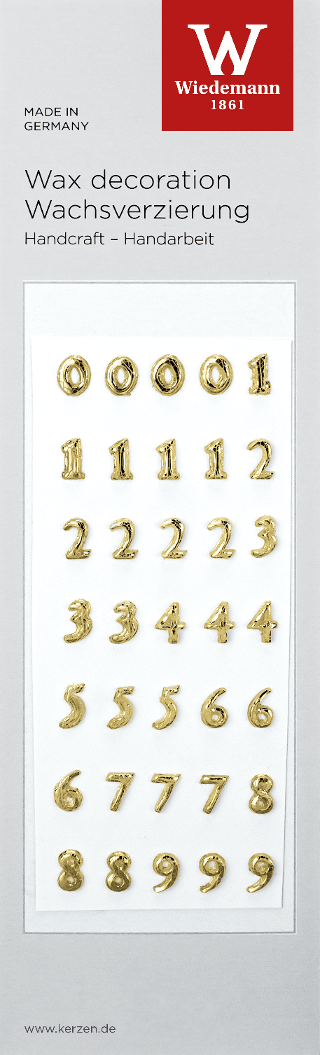 Versierornamenten cijfers 60x130 mm 35 stuks / goud