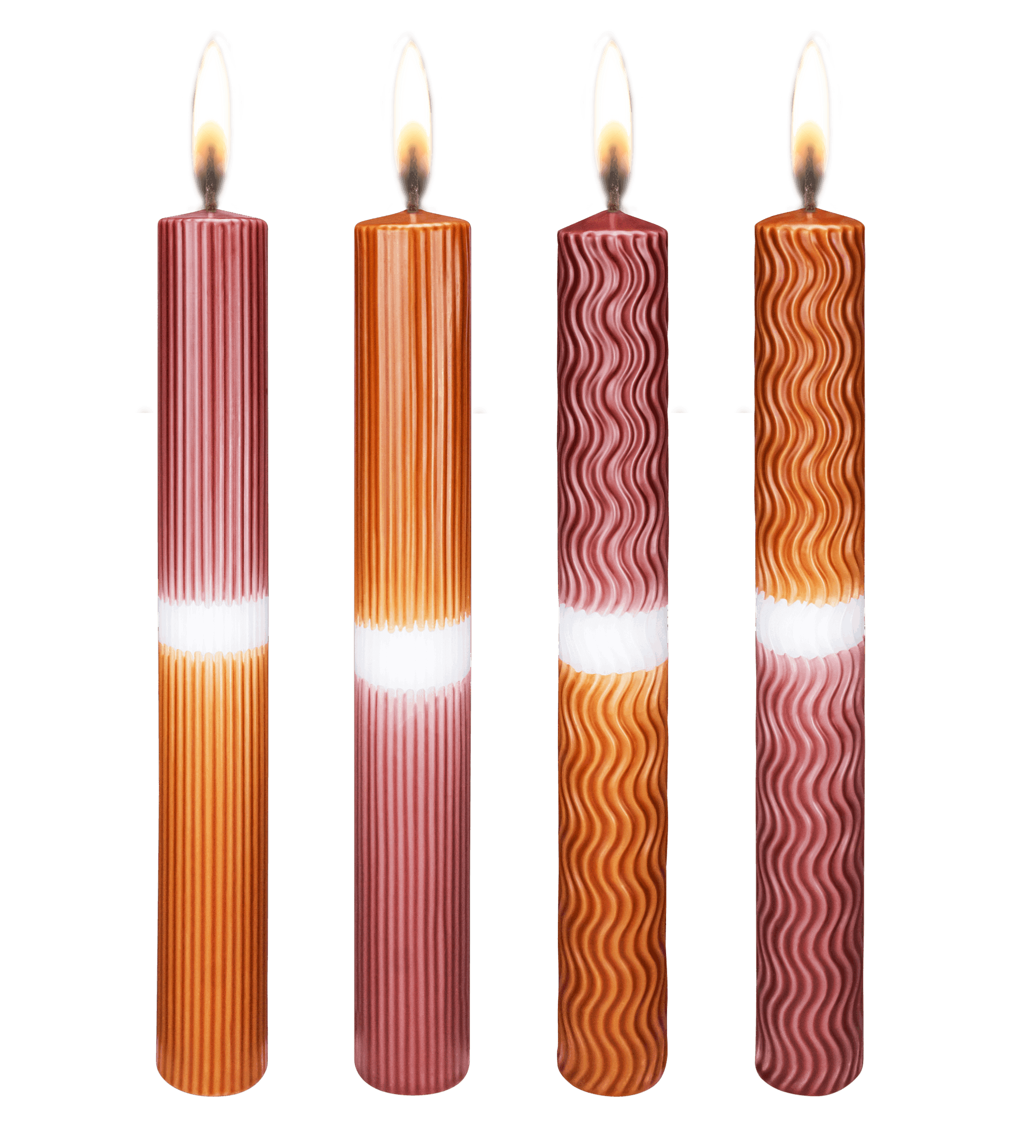 4 stuks dinerkaarsen 30x250 mm / Ahorn/Cognac 2