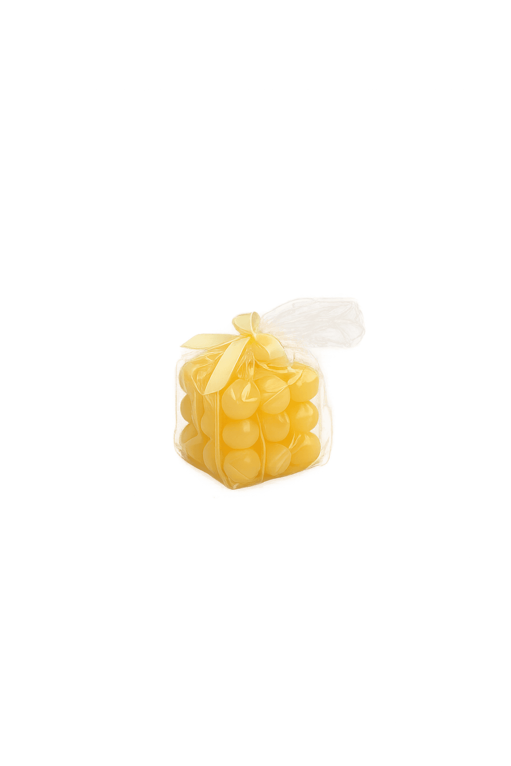 Gele bubbelkaars 6x6x6 cm 2