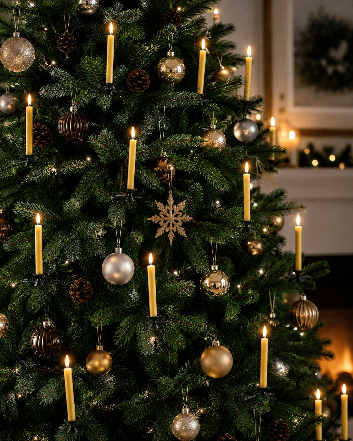Kerstboomkaars bijenwas