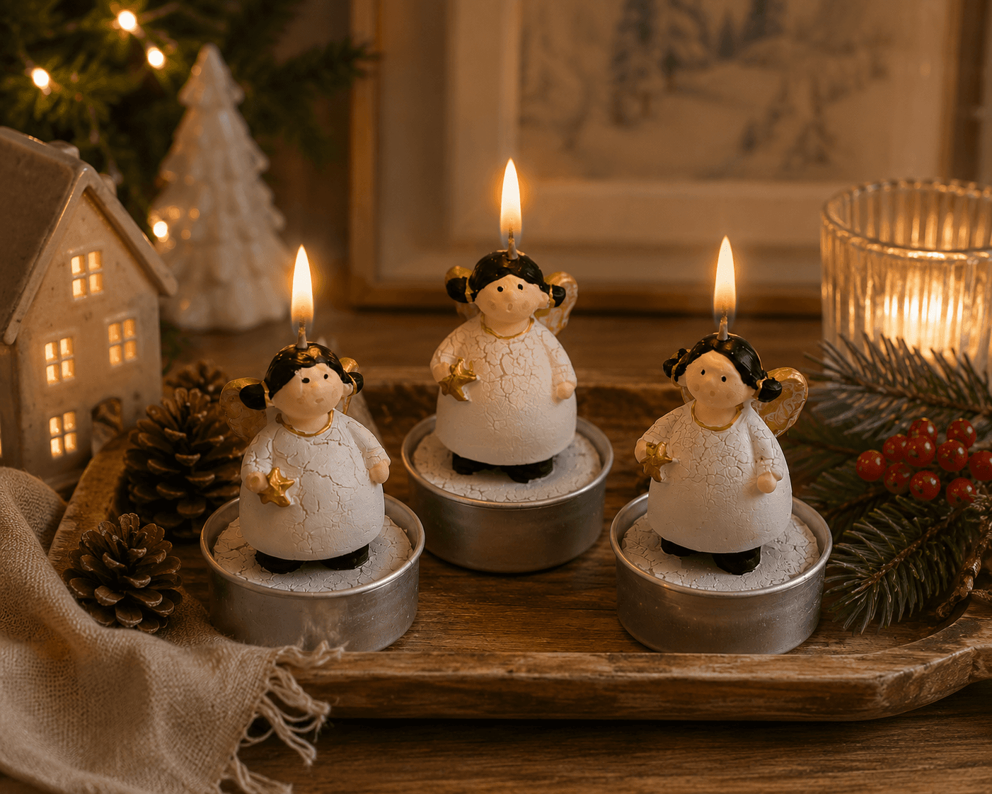 Waxinelicht Engel 3 stuks