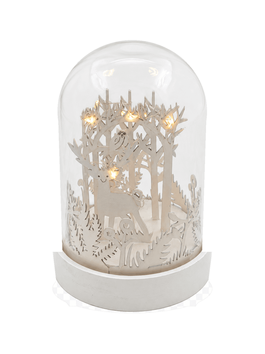 LED-kerstdecoratie Winterbos onder glazen stolp 2