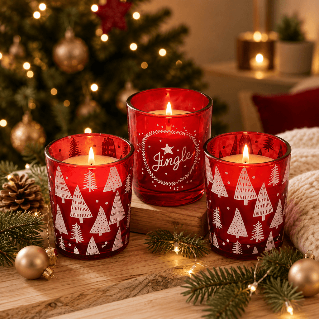 AROMART geschenkset Winter Berries  3 geurkaarsjes in glas