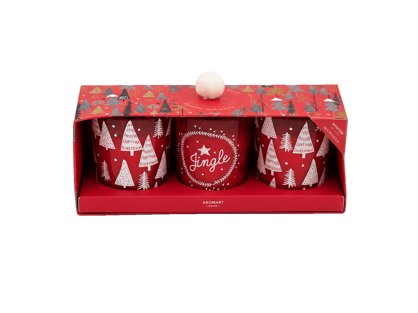 AROMART geschenkset Winter Berries  3 geurkaarsjes in glas 2