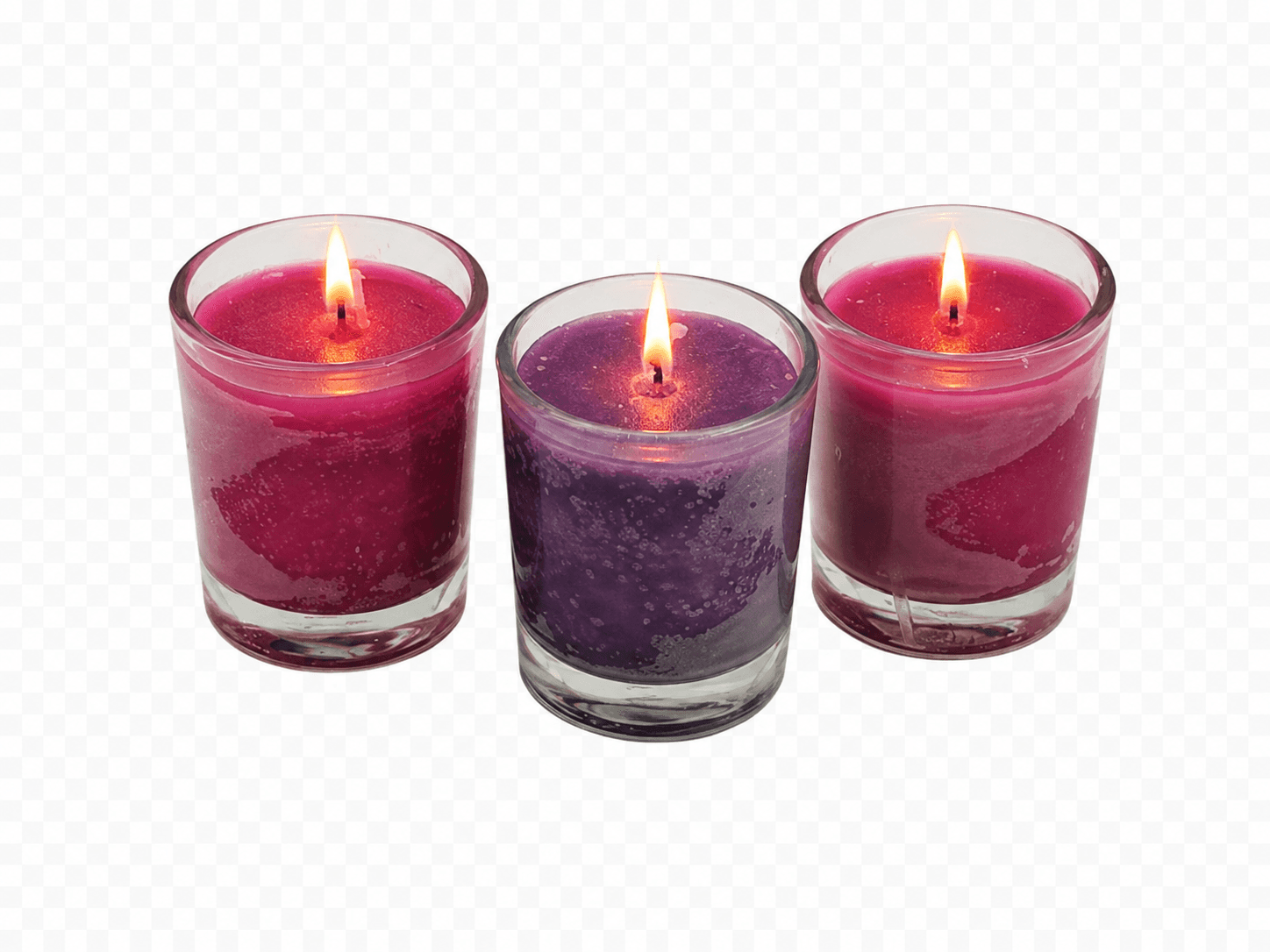 Set van 3 Feel passievrucht geurkaarsjes in glas 2