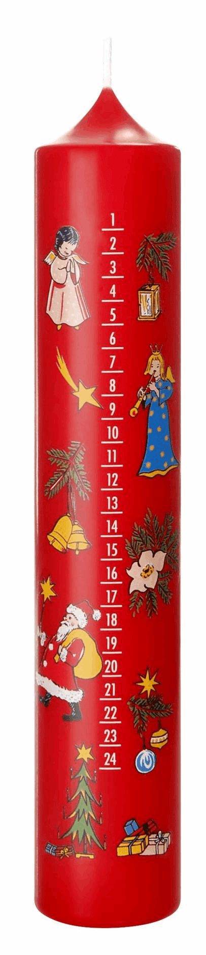 Adventskaars met kerstfiguren 50 × 265 mm / Rood 2