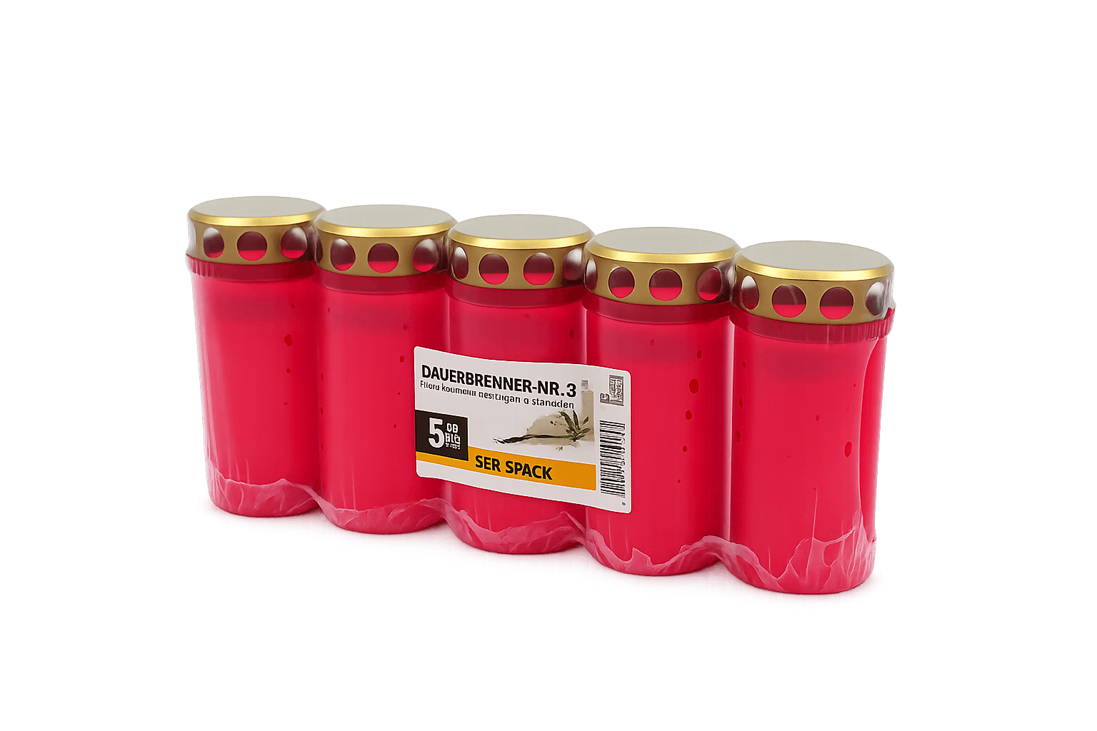Graf- en rouwkaars nr. 3 | multipack 5 stuks | rood TIJDELIJK SCHERP GEPRIJSD!!
