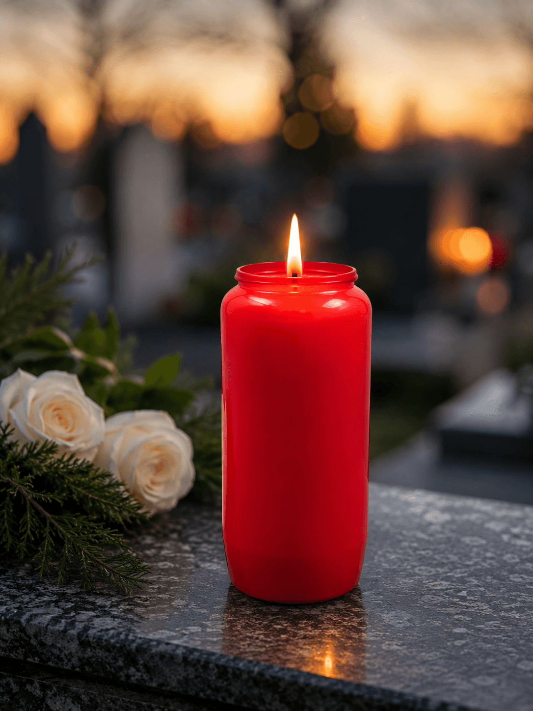 Compositielicht rood – graf- en herdenkingskaars zonder deksel TIJDELIJK SCHERP GEPRIJSD!