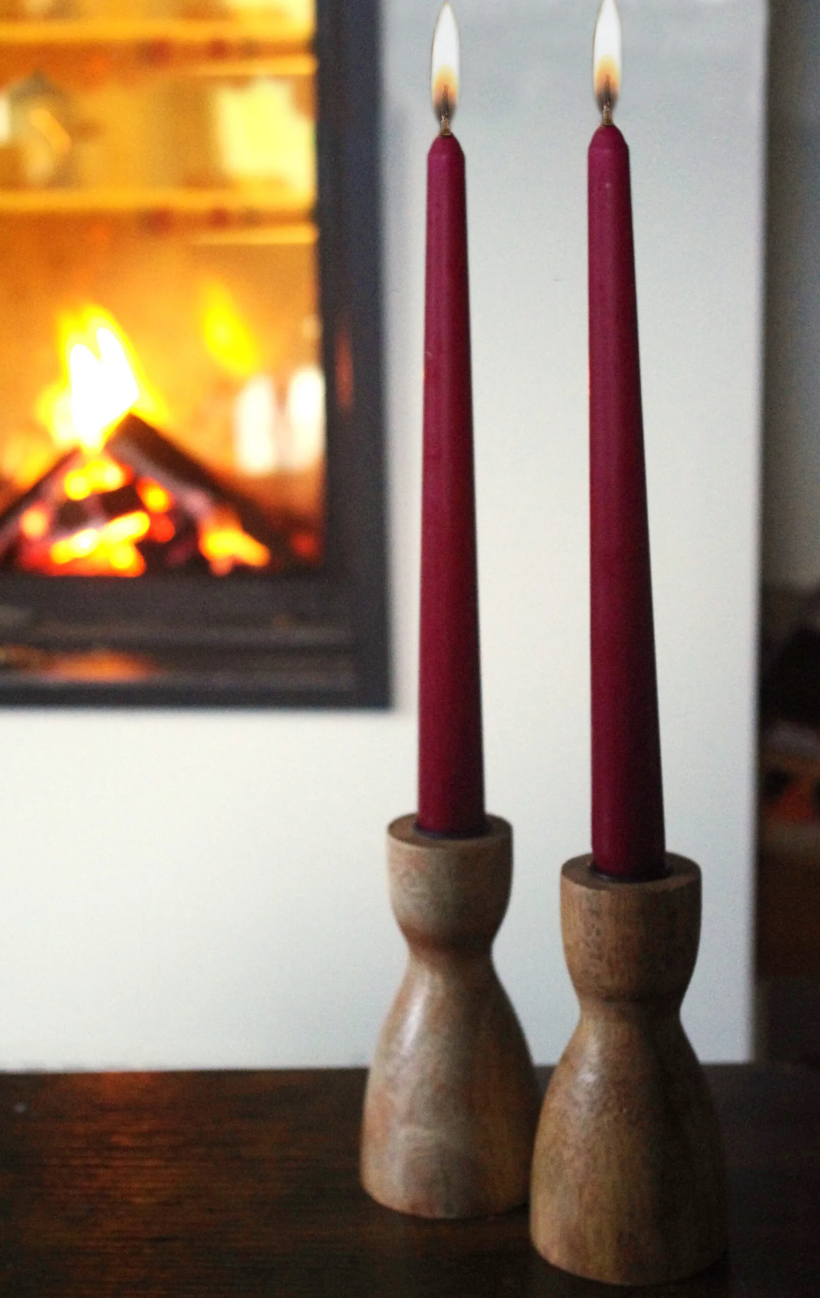 Gotische tafelkaars 23x250 mm / Bordeaux - Afbeelding 2