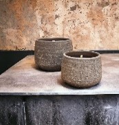 Tuinkaars in gemêleerd grijze pot met zwarte vulling / 12 cm / 14 uur