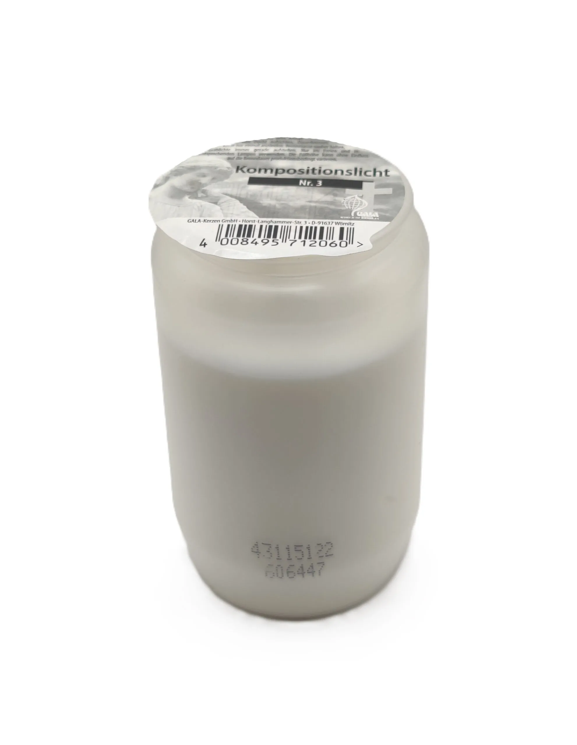 Herdenkingskaars NR3 55x95 mm / Wit