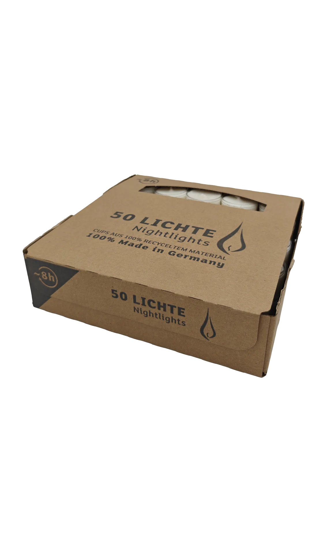 Waxinelichten in plastic houder 8 uur 50 stuks - Afbeelding 2