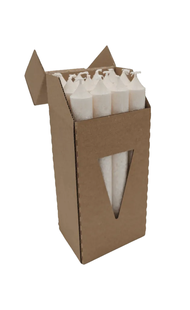 Stearin Dinerkaars Wit 12 stuks 23x200