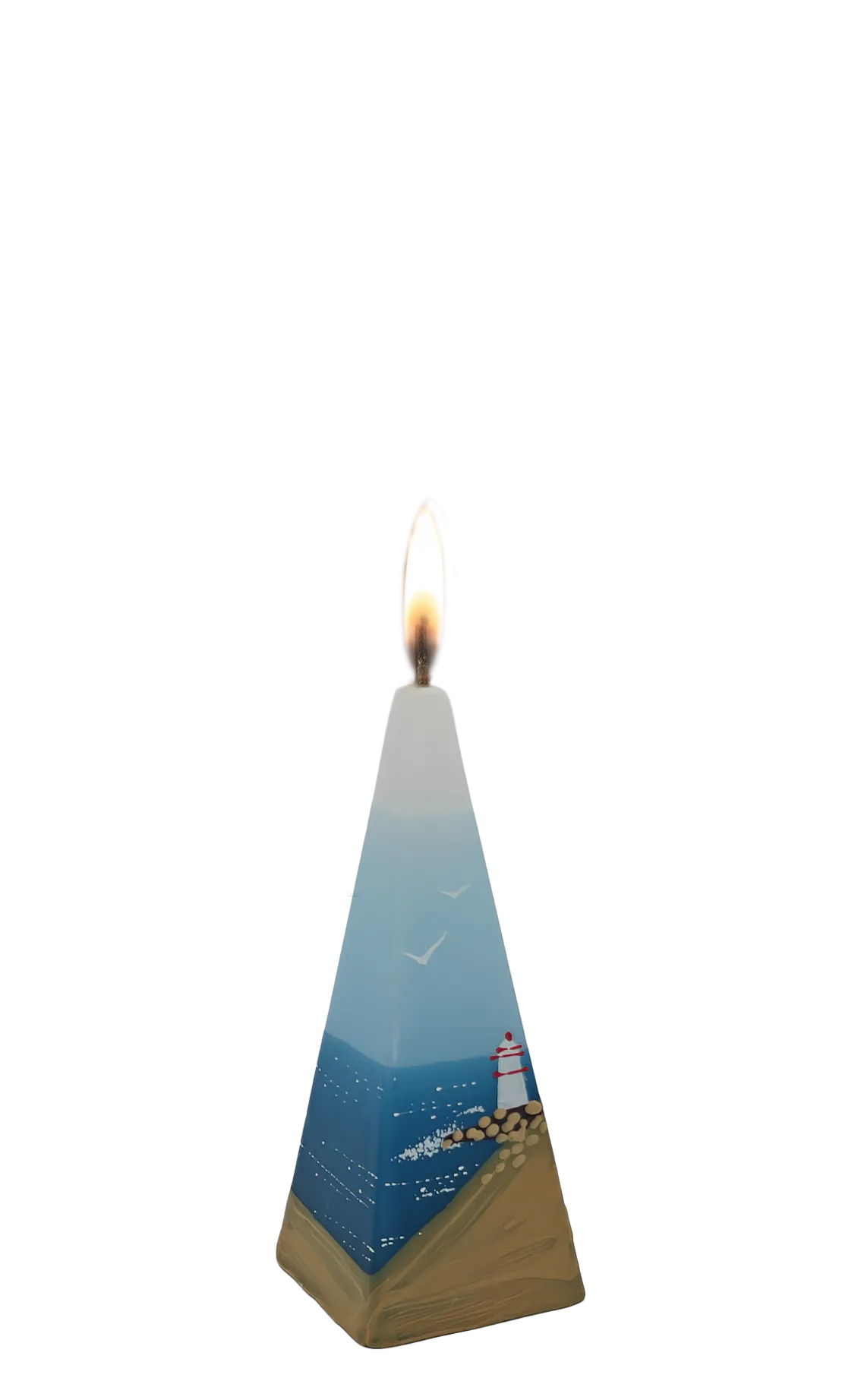 Handgemaakte piramide kaars Vuurtoren 50x150 mm