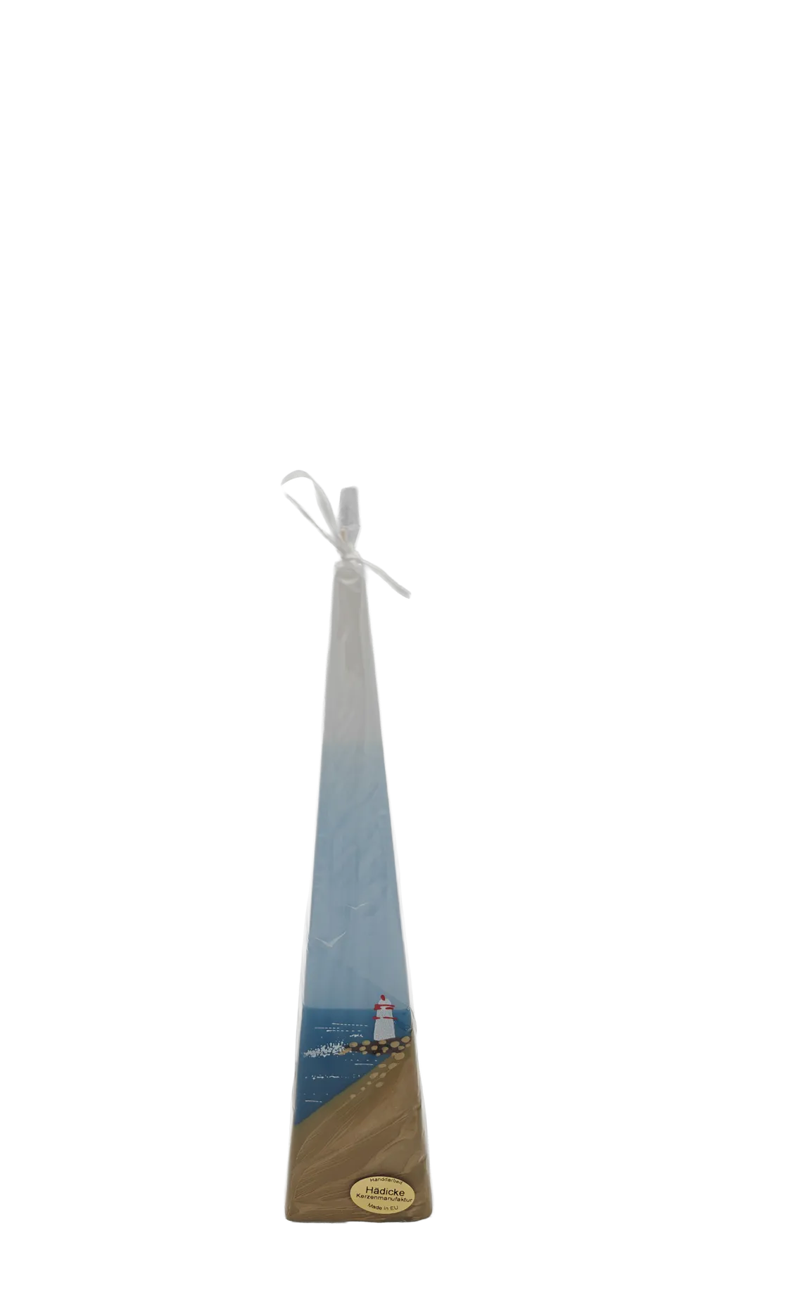 Handgemaakte piramide kaars Vuurtoren groot 60x250 - Afbeelding 2