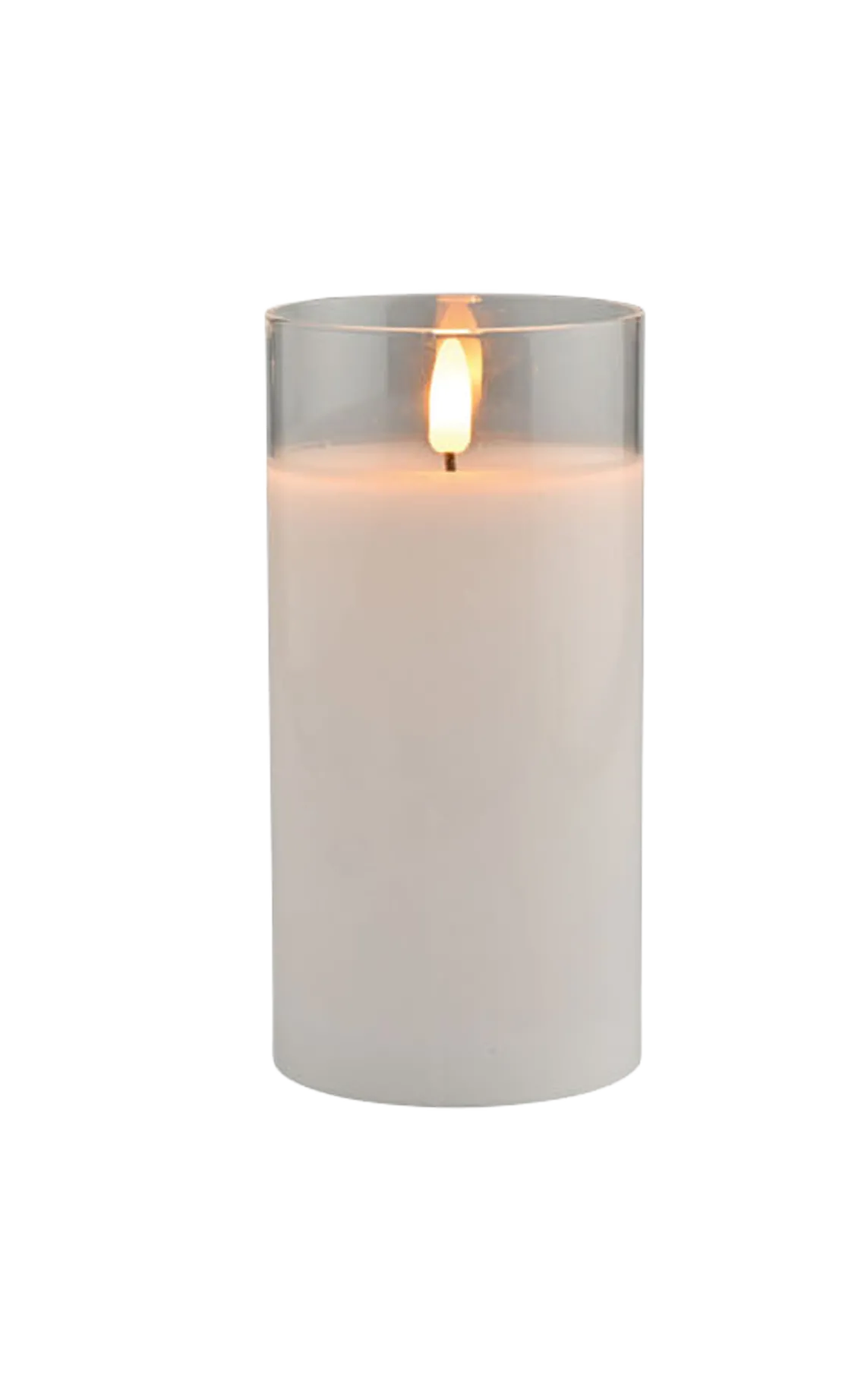 LED Stompkaars in glas met afstandsbediening 75x100 mm / Wit - Afbeelding 2