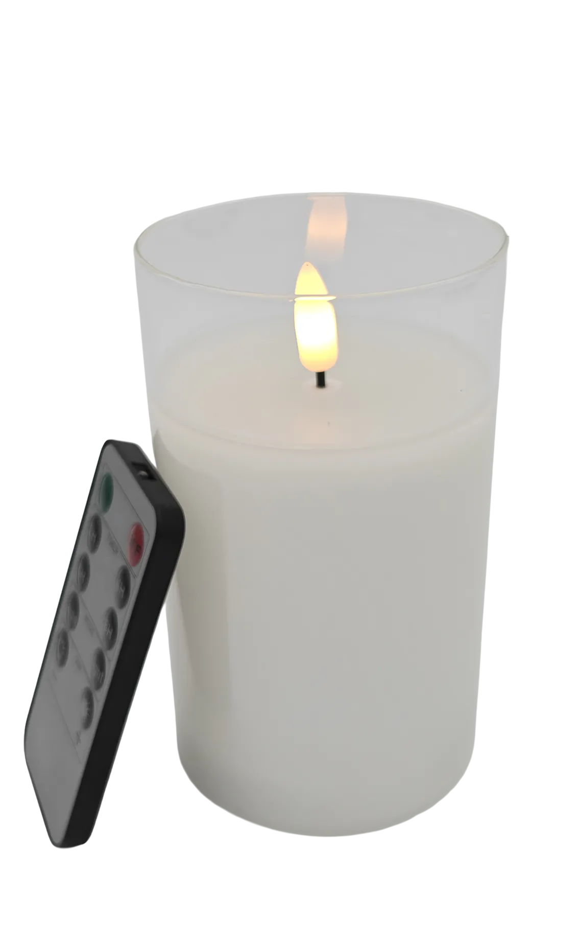LED Stompkaars Wit In glas met afstandsbediening 75x125 mm