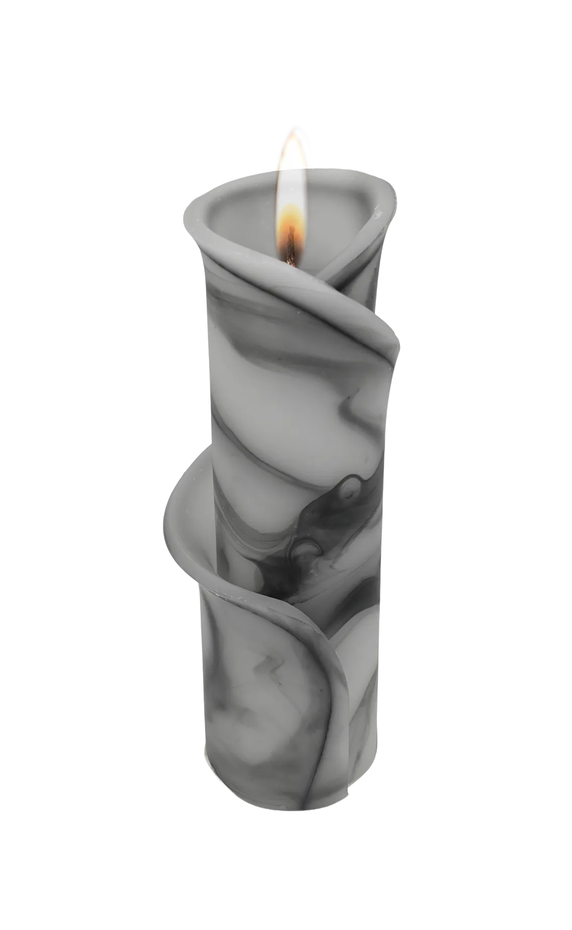 Servet designkaars 65x200 mm / Grijs, Zwart & Wit