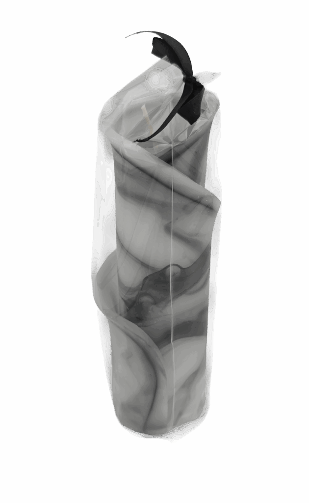 Servet designkaars 65x200 mm / Grijs, Zwart & Wit