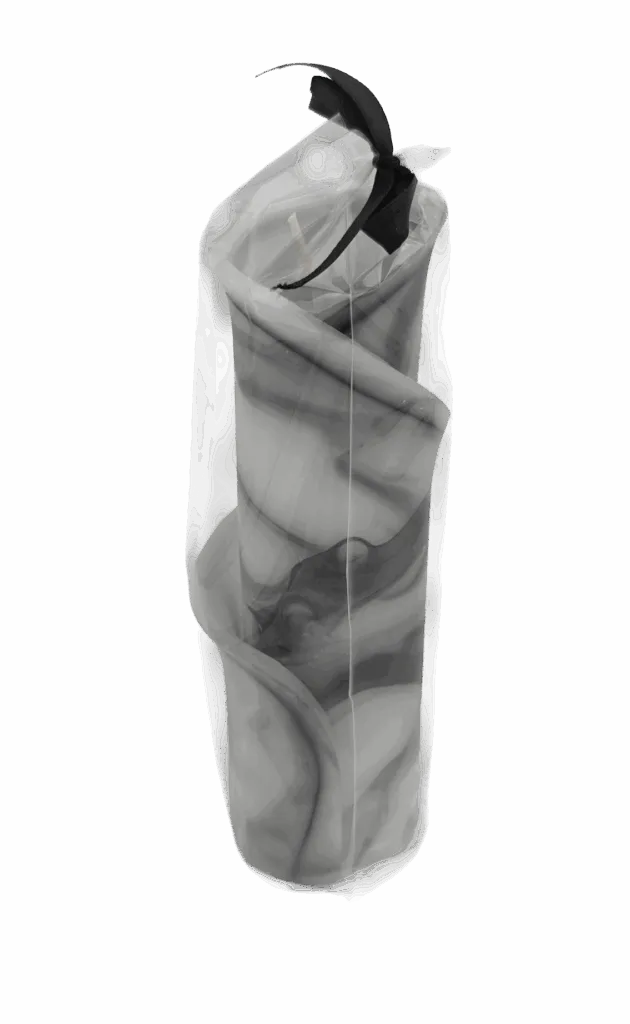 Servet designkaars 65x200 mm / Grijs, Zwart & Wit