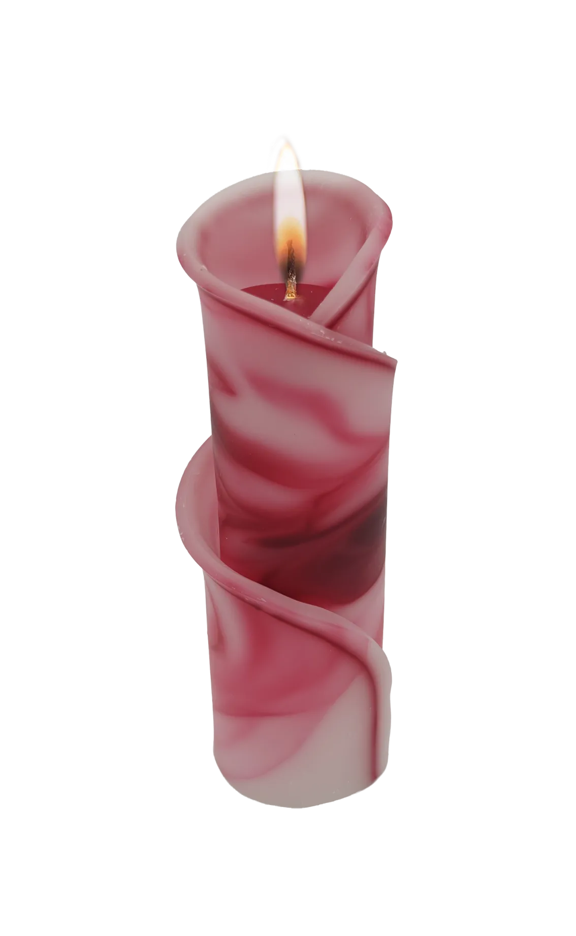 Servet designkaars  65x200 mm / Rood/Wit