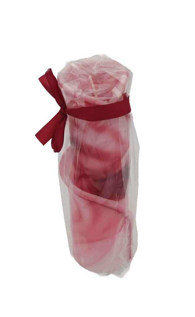 Servet designkaars 65x200 mm / Rood/Wit