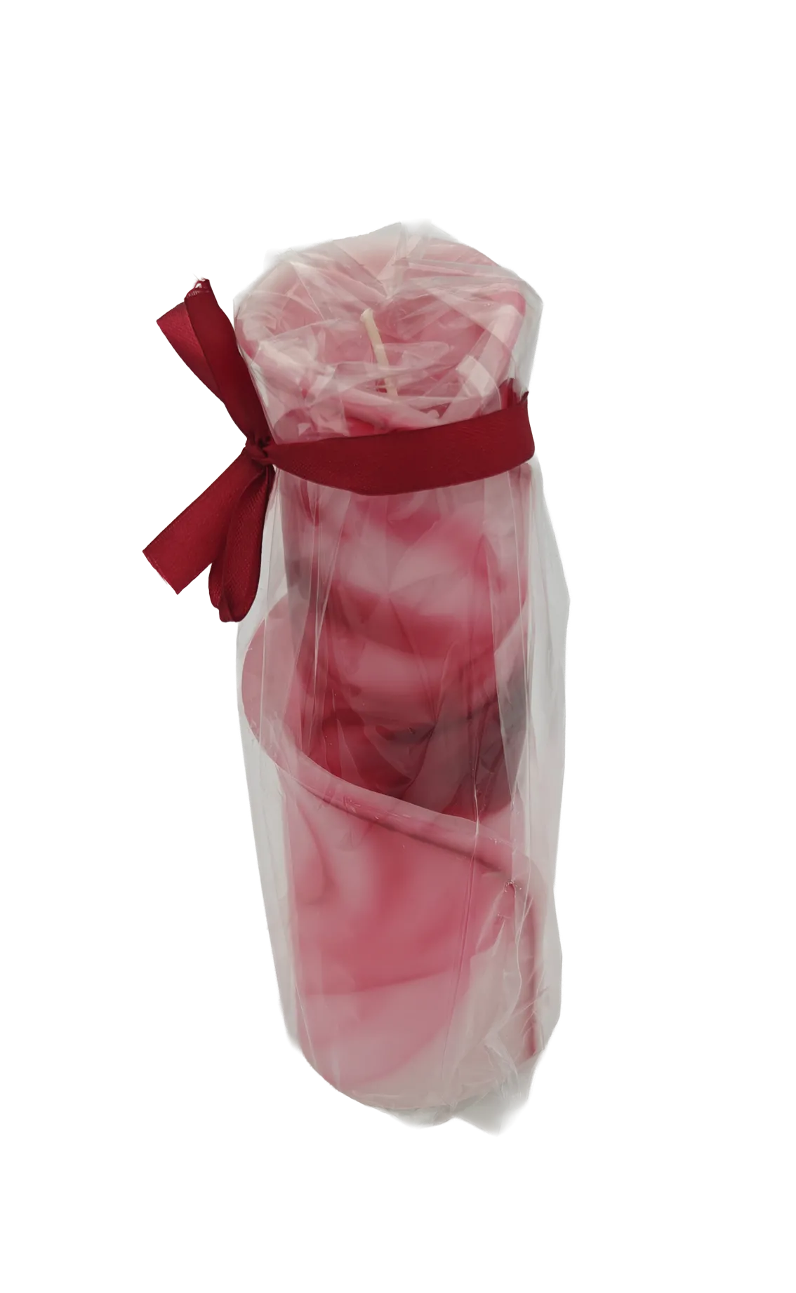 Servet designkaars  65x200 mm / Rood/Wit - Afbeelding 2