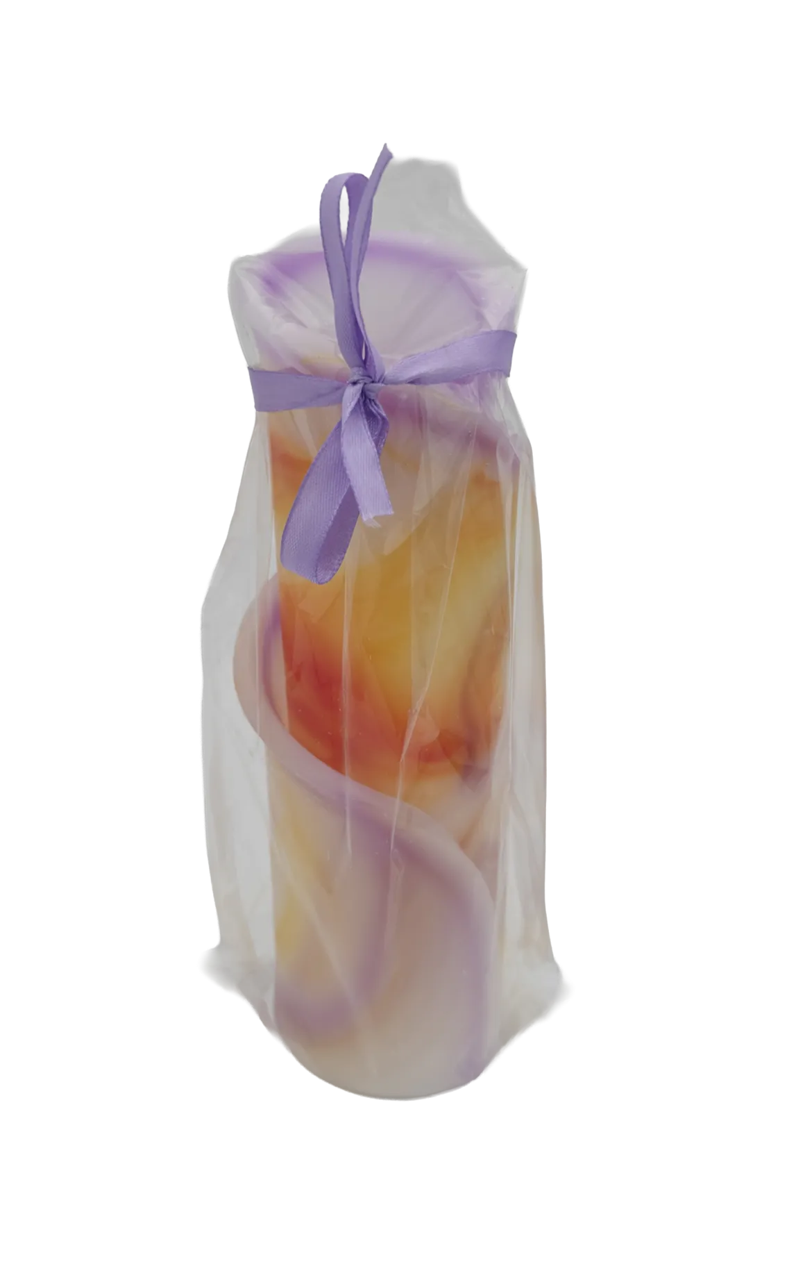 Unieke servetkaars lila, pink, geel & oranje 65x200 - Afbeelding 2