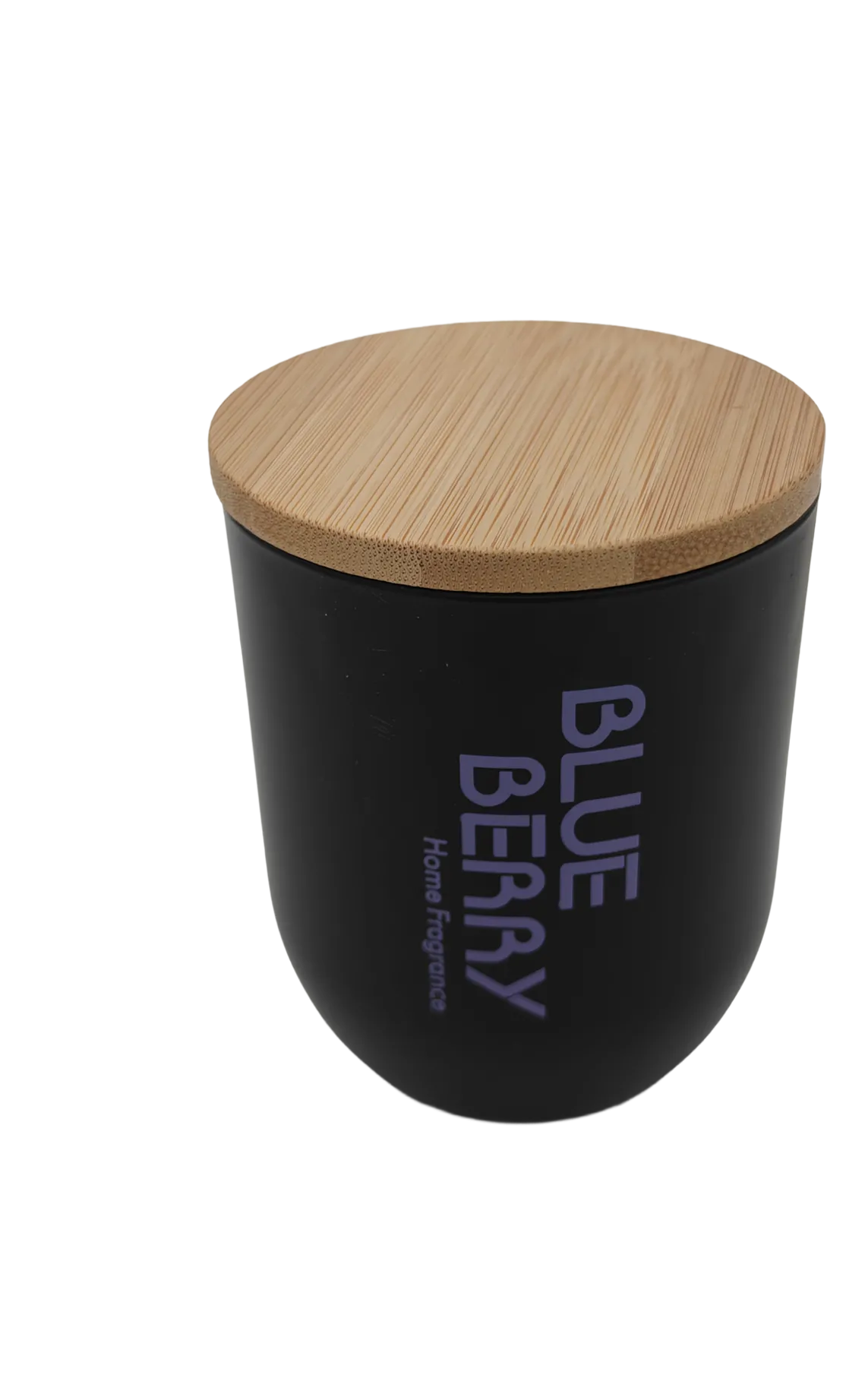 Blauwe bes geurkaars met houten deksel en houten lont 70x80 mm / Zwart - Afbeelding 2