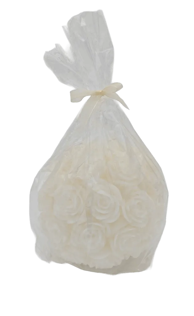 Rozenkogel trouwkaars groot ø150 mm