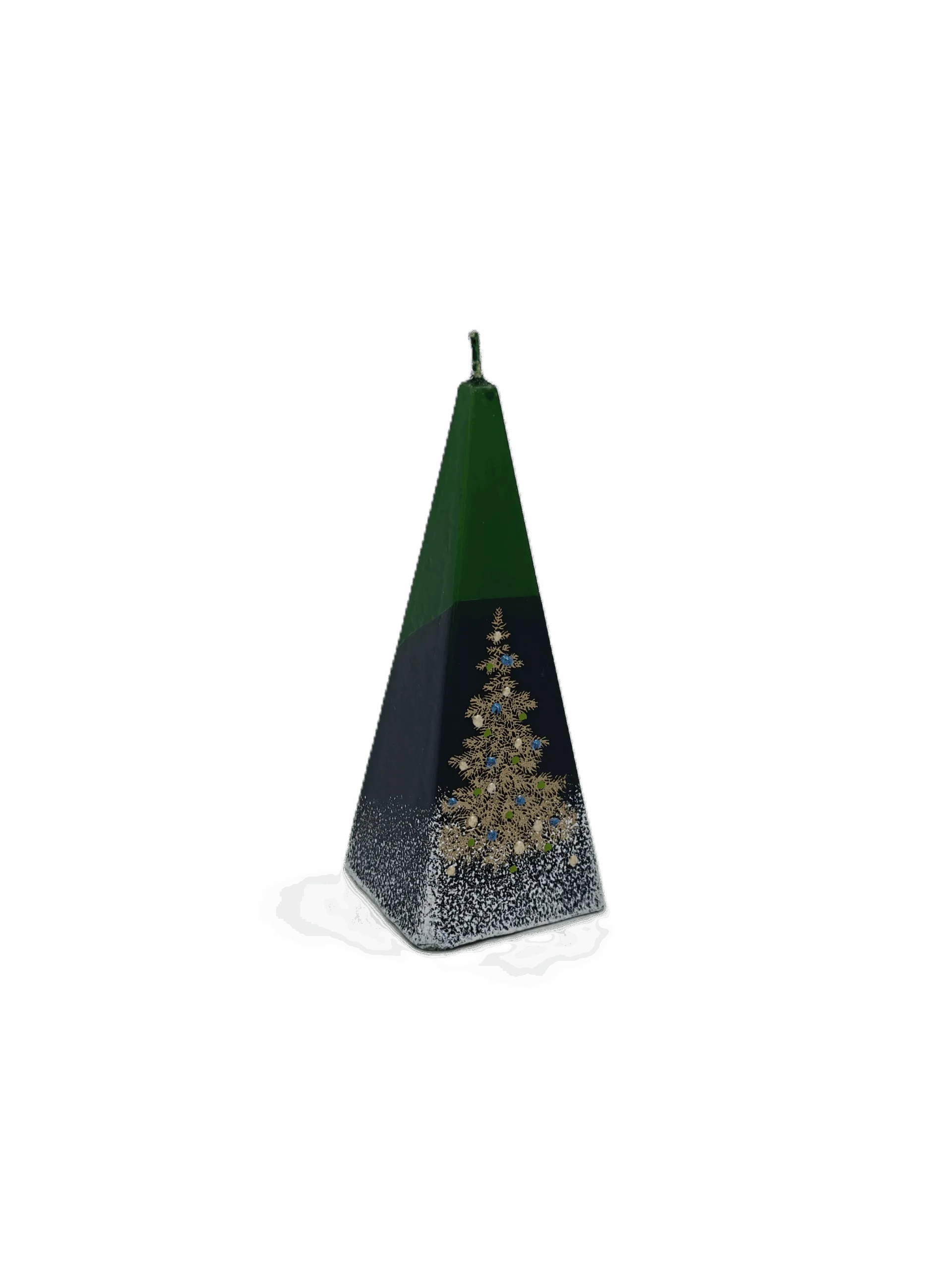 Handgemaakte piramidekaars medium Kerstboom Zwart/Groen 50x150