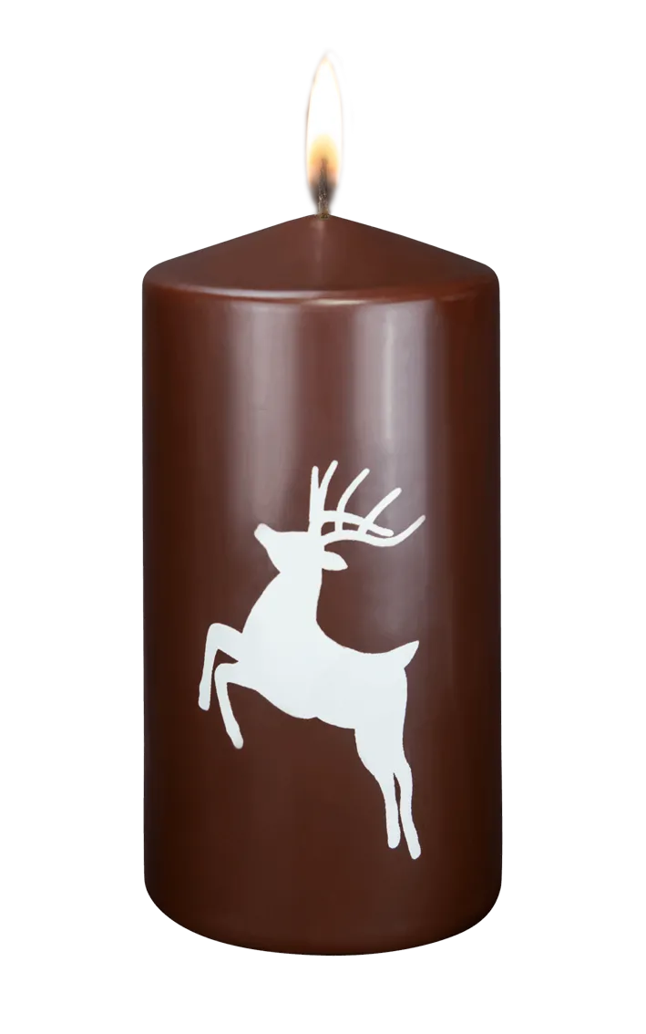 Stompkaars Hert 78x150 mm / Kastanje/Wit