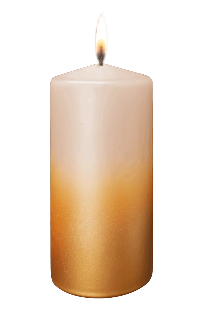 Stompkaars Golden Shine 68x150 mm / Zalm / Goud