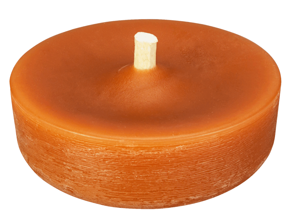 Windlicht set houder en vulling 140x70 mm / zilver cognac