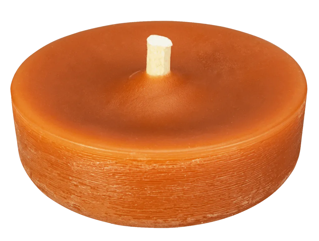 Windlicht set houder en vulling 140x70 mm / zilver cognac