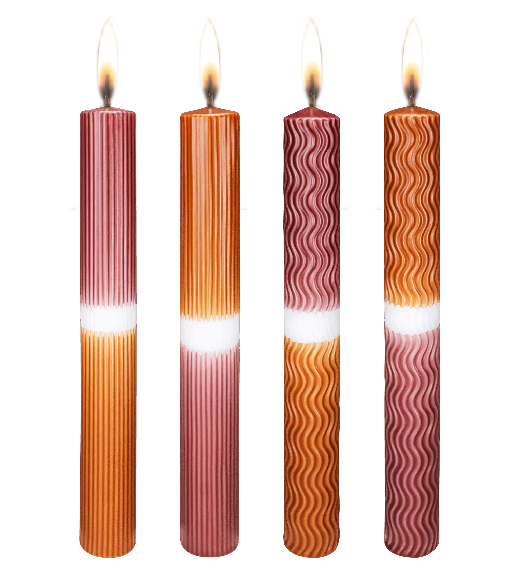 4 stuks dinerkaarsen 30x250 mm / Ahorn/Cognac