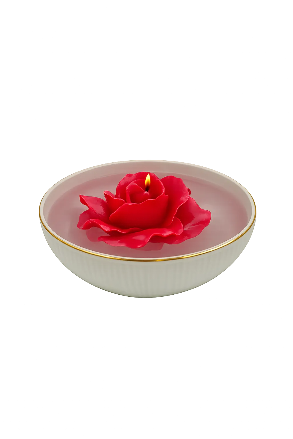 Drijvende kaars in roosvorm 12 cm doorsnede