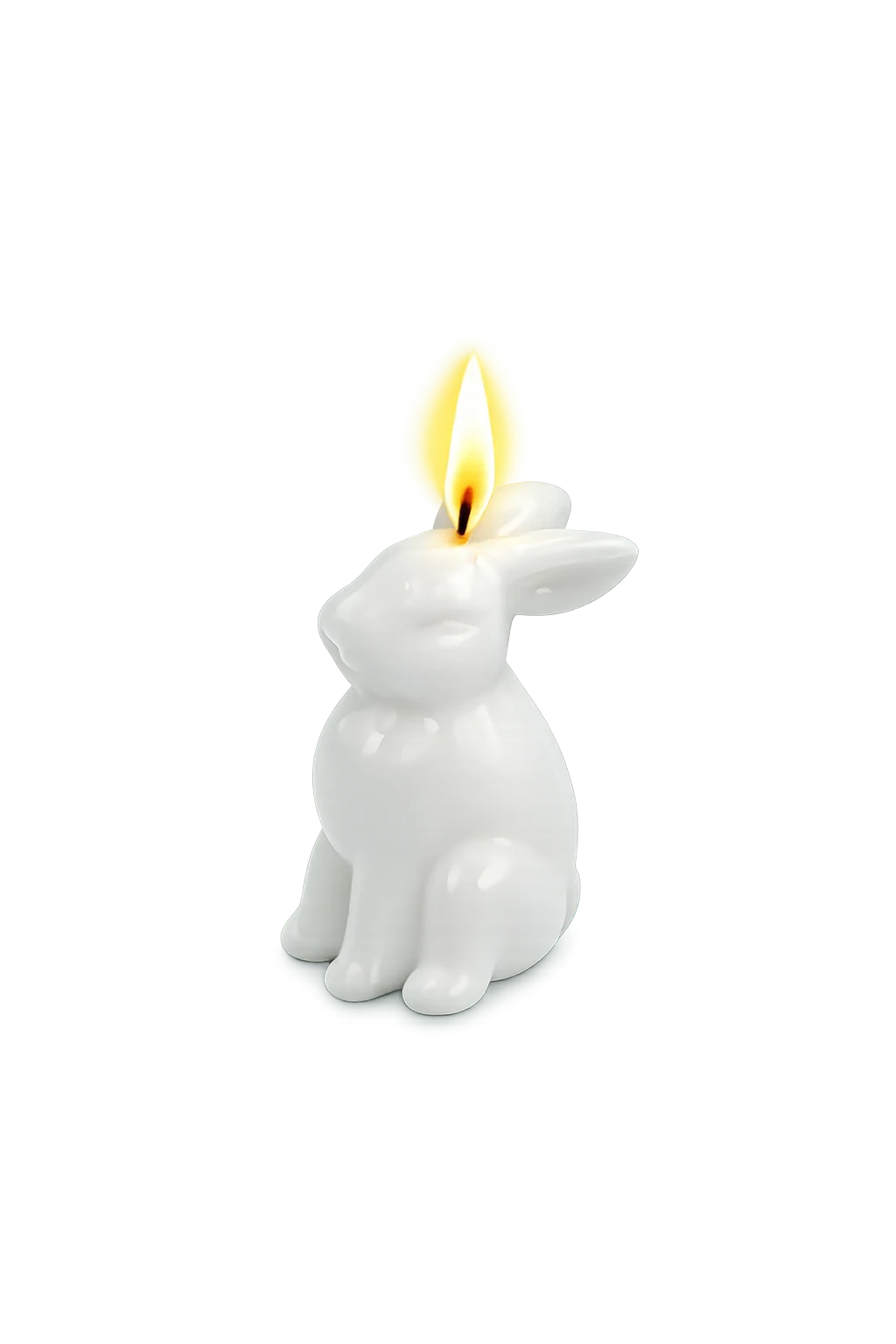 Paashaas kaars wit 12 cm