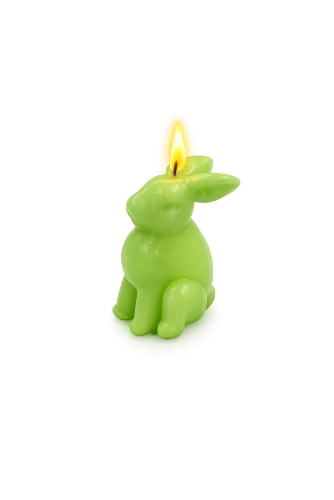 Paashaas kaars groen 12 cm