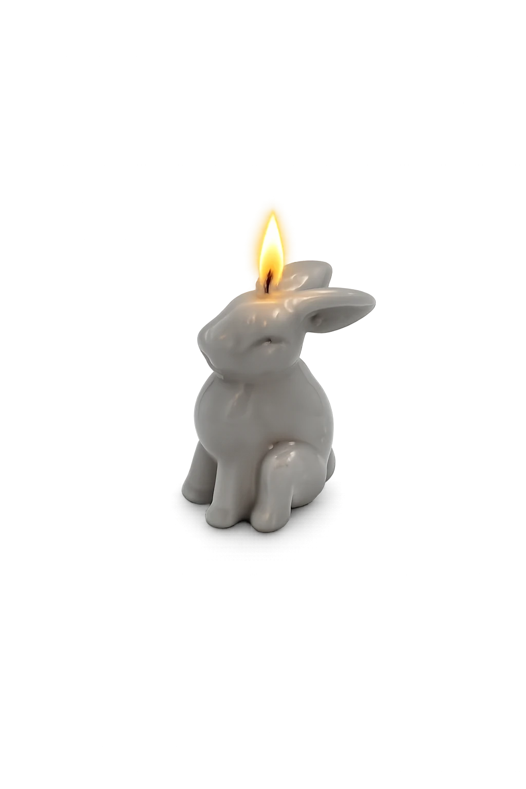 Paashaas kaars grijs 12 cm