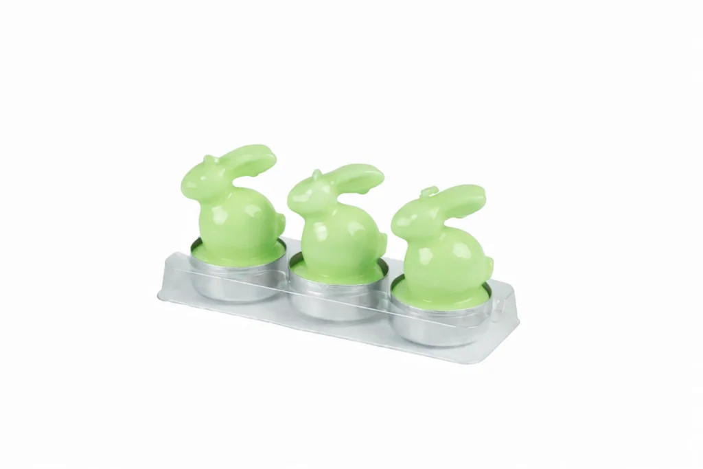 Waxinelicht Paashaas 3 stuks Groen