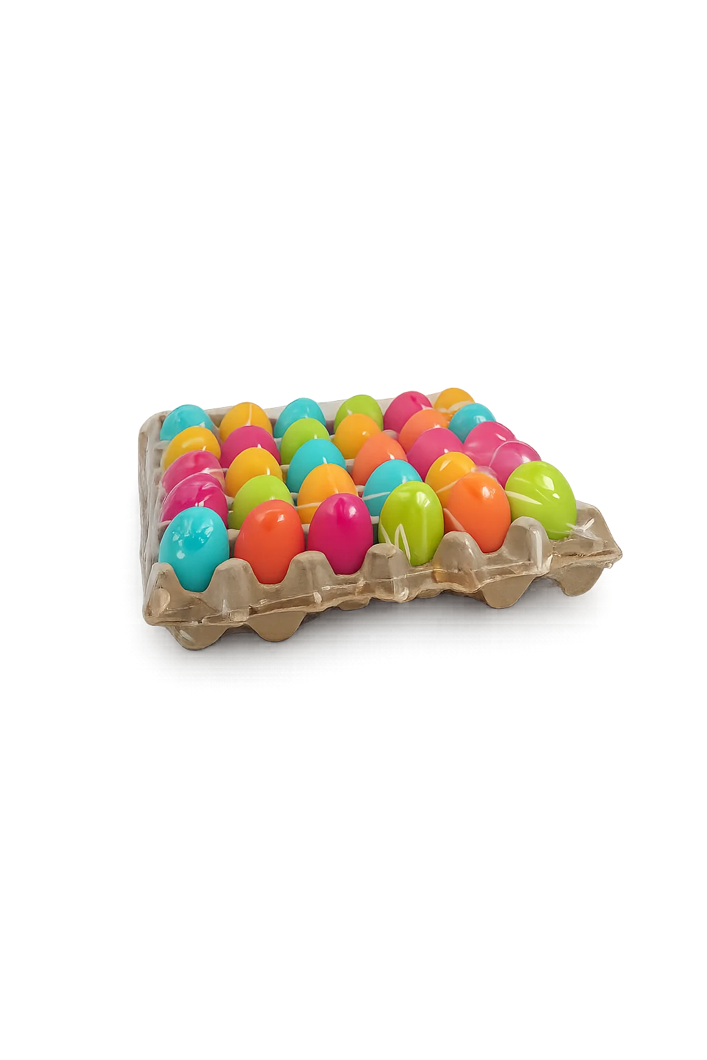 Tray met 30 stuks veelkleurige paaseieren
